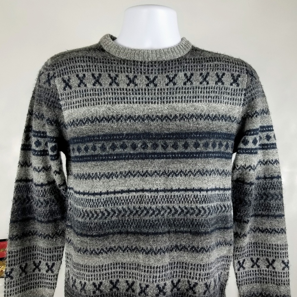 Mens  Divided Acrylic Woven Blend Sweater Sz S